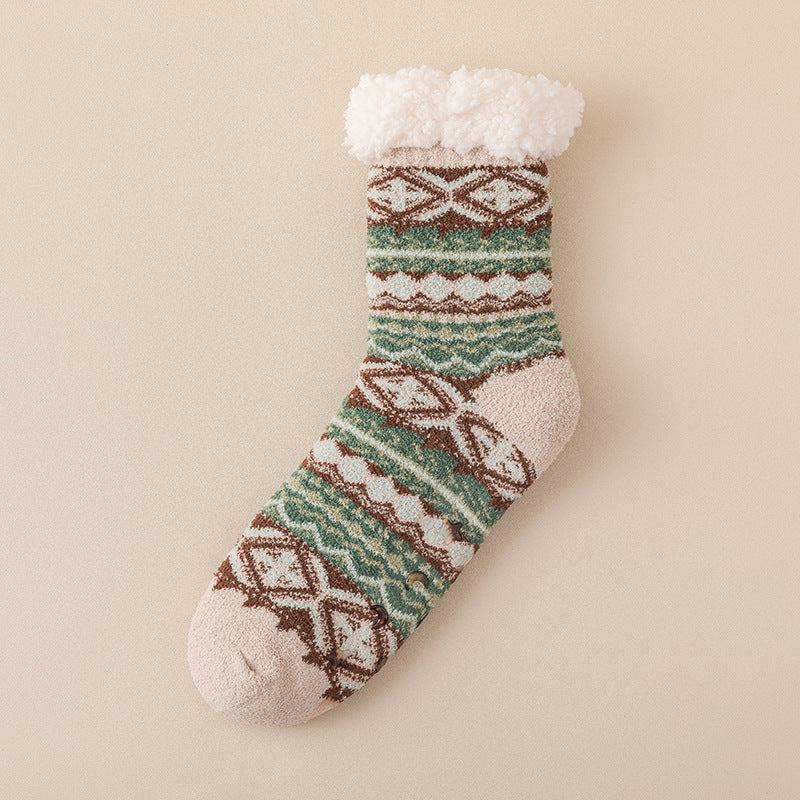 Thickened Lambswool Silicone Non-slip Floor Socks
