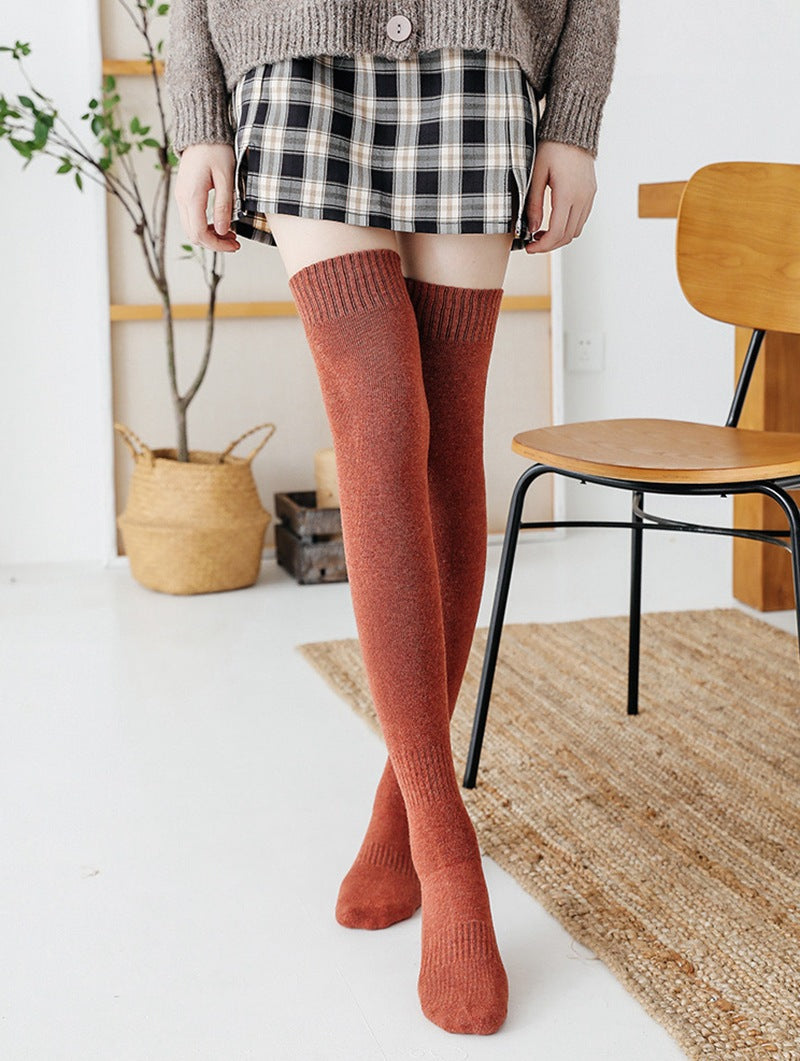 Womens Winter Fleece-lined Extra-thick Over-the-knee Thermal Socks