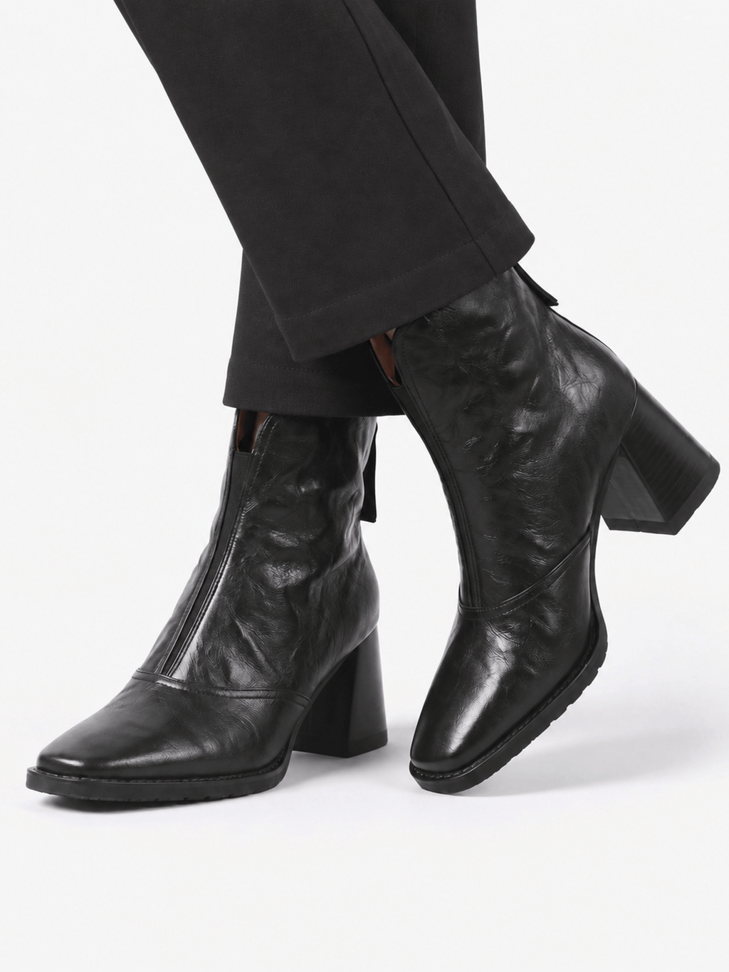 Square Toe Block Heel Ankle Boots