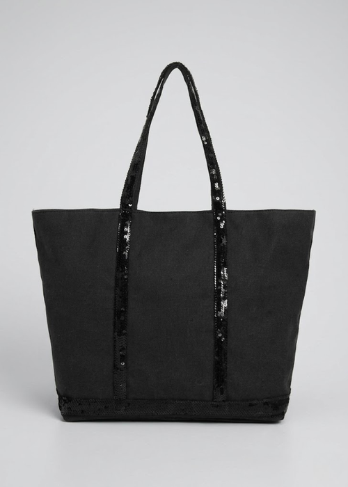 Canvas Work Tote with Sequin Handles