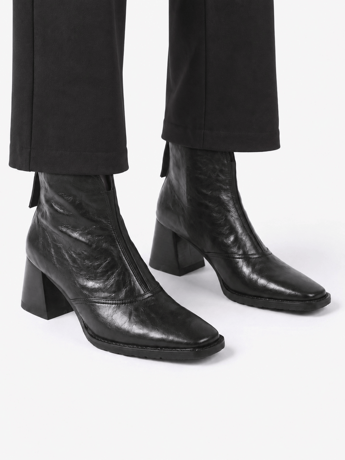 Square Toe Block Heel Ankle Boots