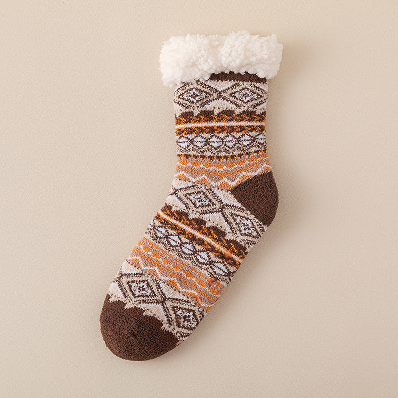 Thickened Lambswool Silicone Non-slip Floor Socks