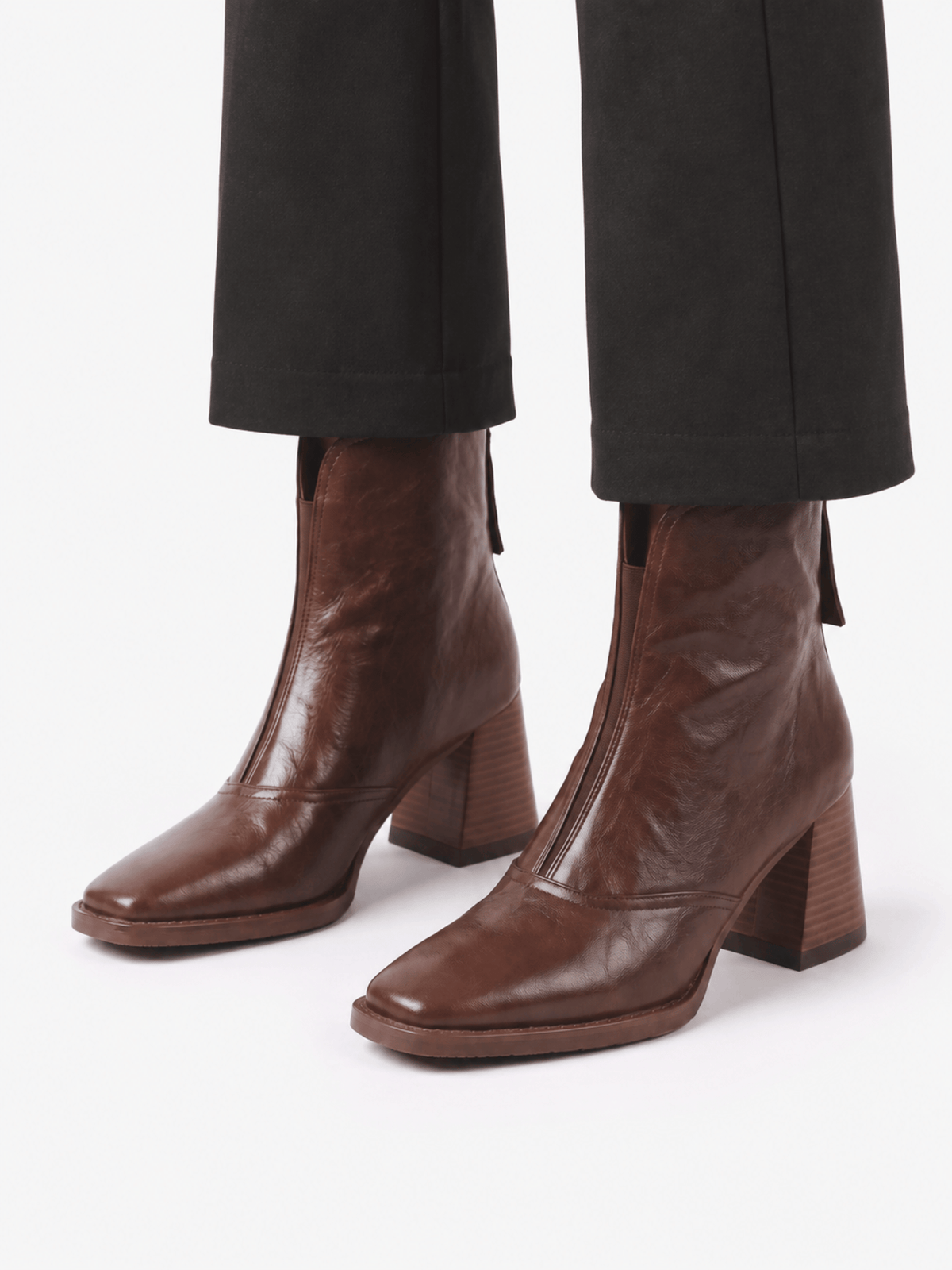 Square Toe Block Heel Ankle Boots