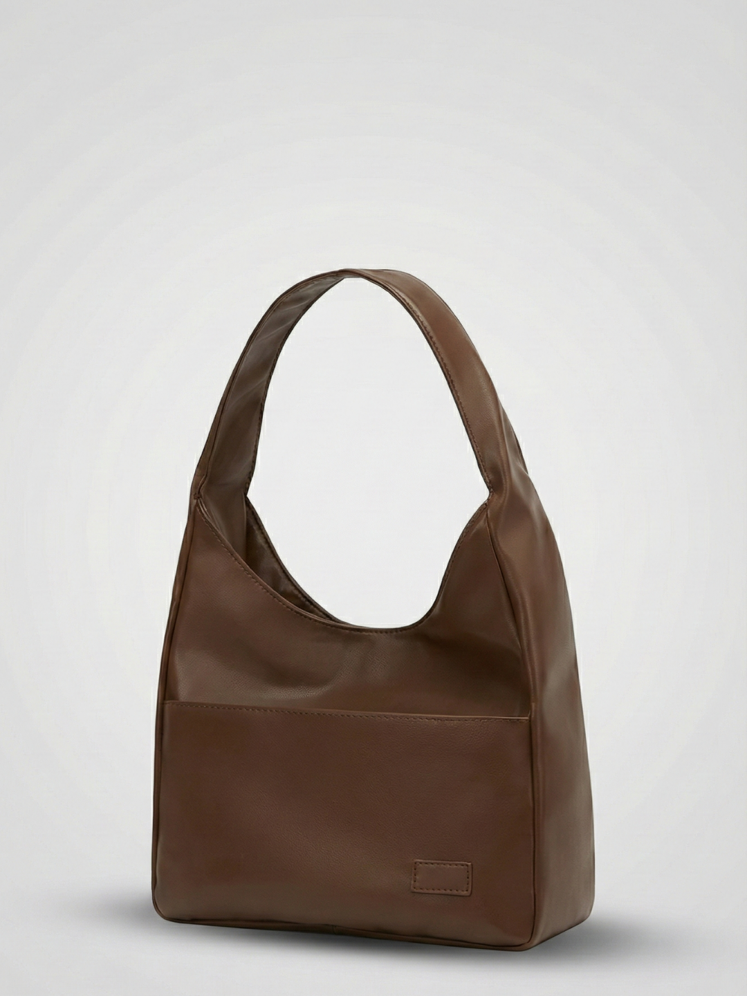 Compact Structured Shoulder Bag in Brown