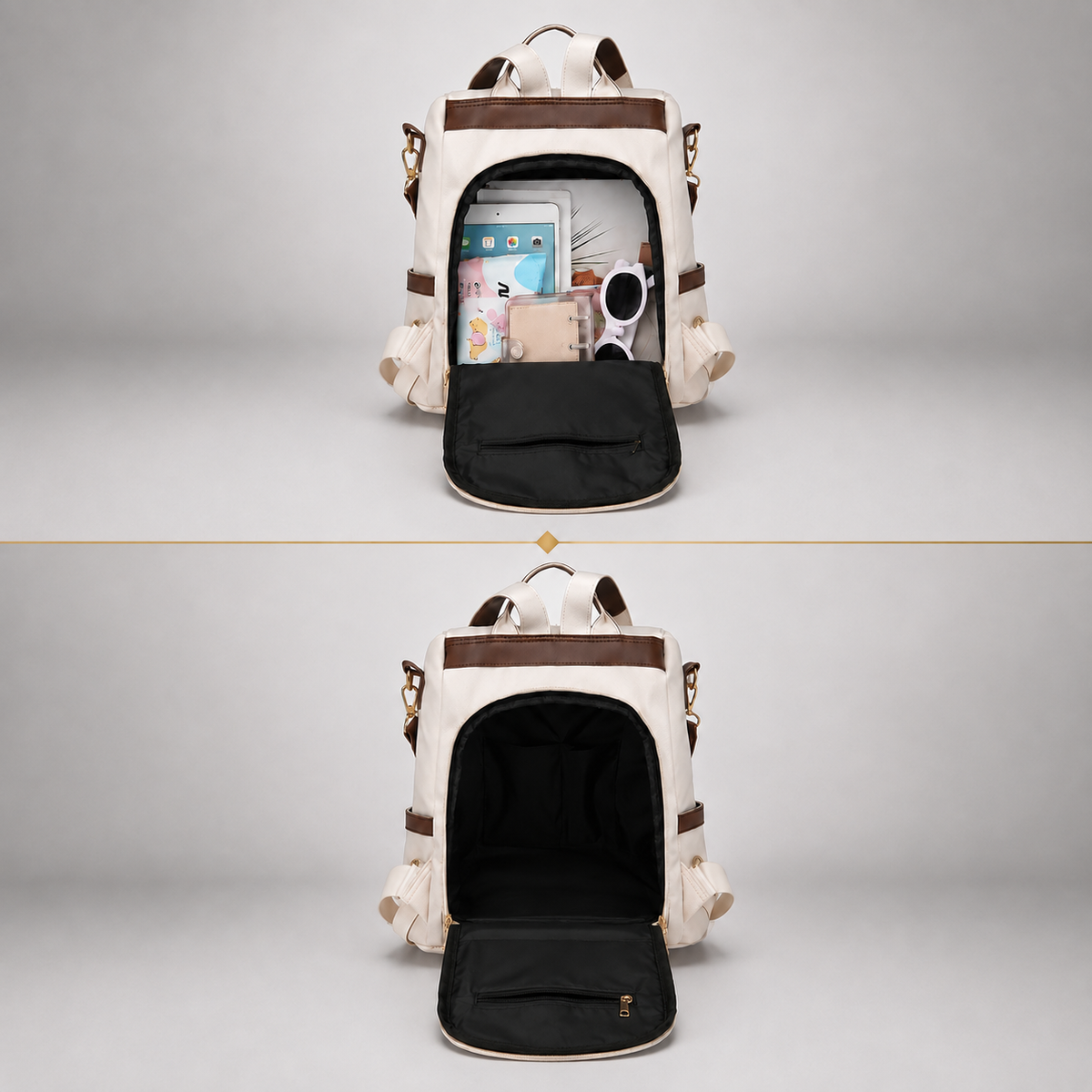 Nylon Backpack with Tassel Pocket