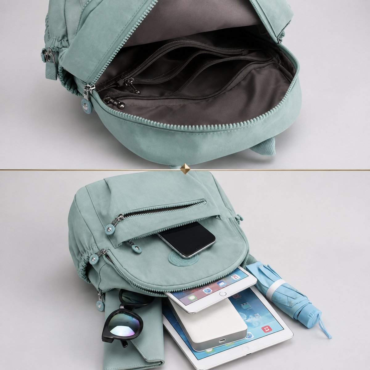Lightweight Zip Pocket Backpack
