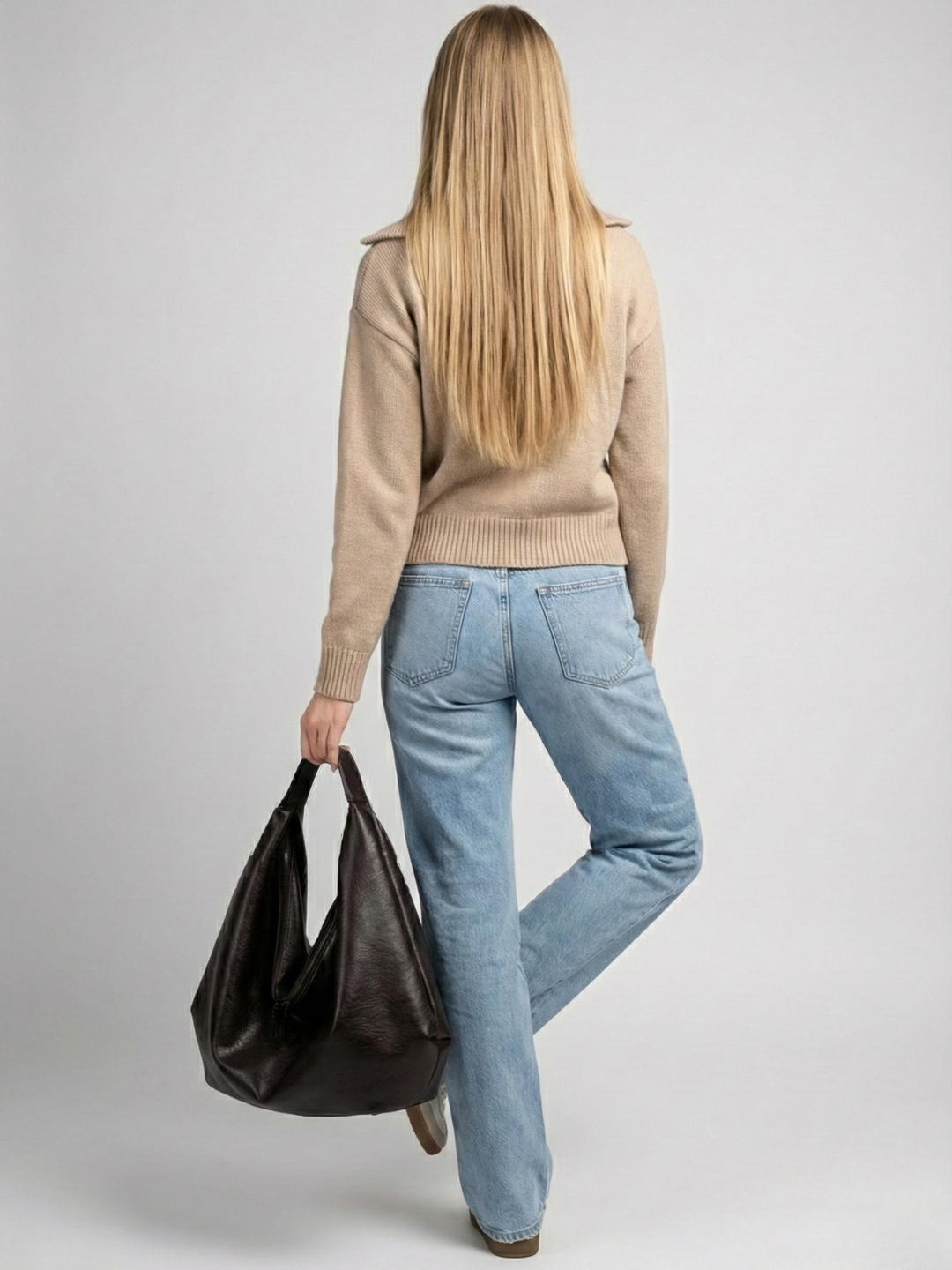Large Brown Hobo Shoulder Bag