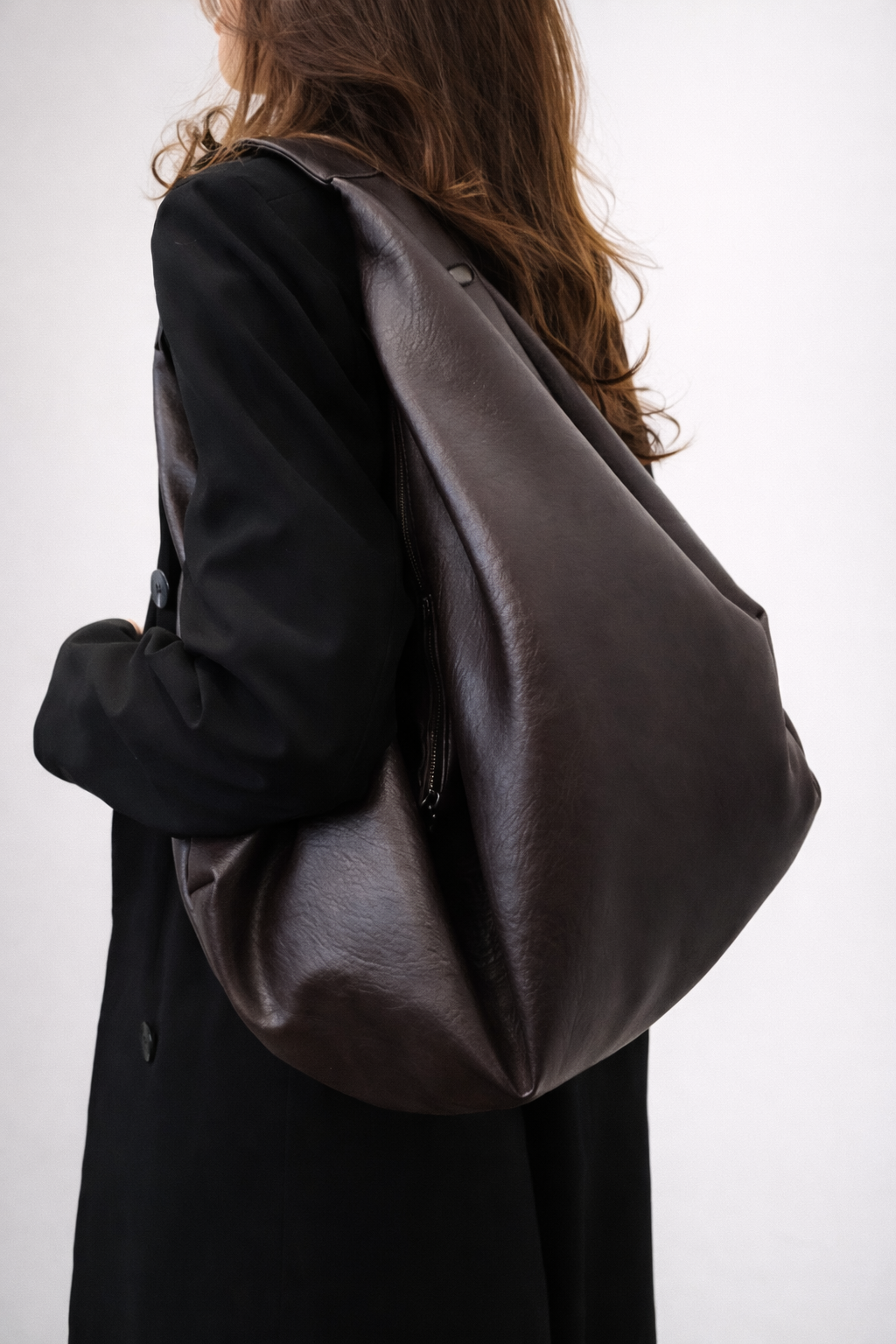 Large Brown Hobo Shoulder Bag