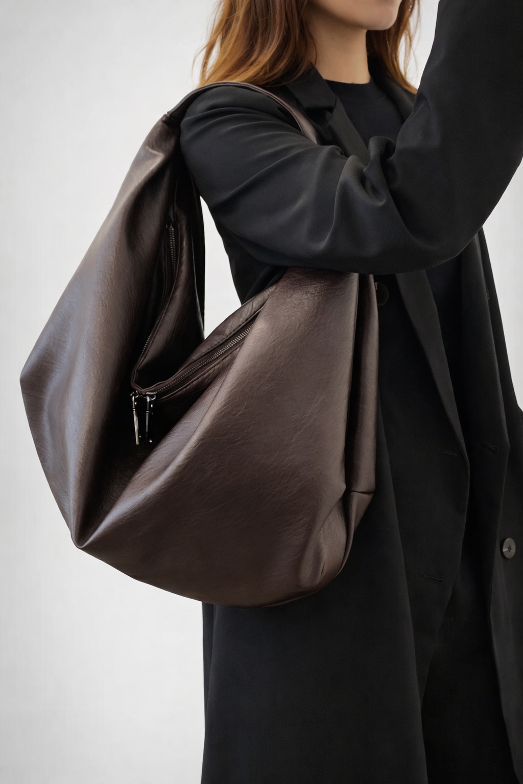 Large Brown Hobo Shoulder Bag