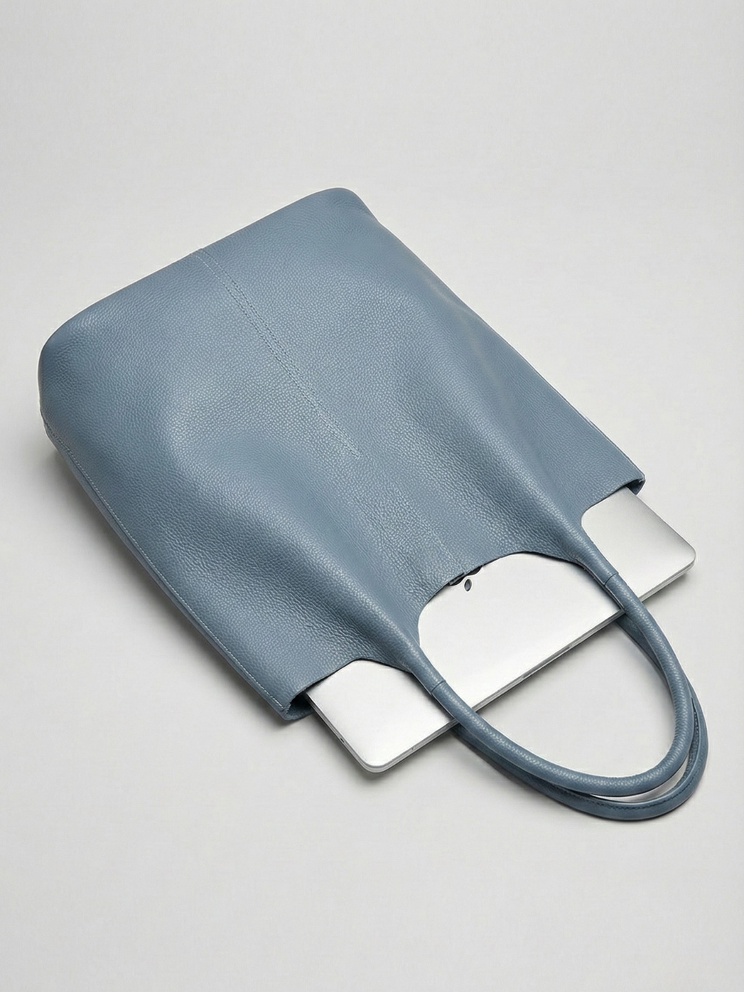 Blue Leather Everyday Tote