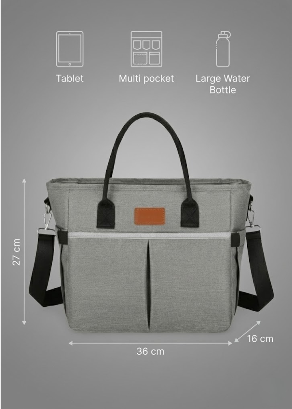Insulated Lunch Tote in Grey