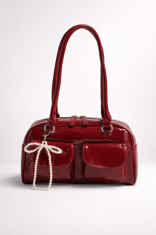 Compact Red Shoulder Bag