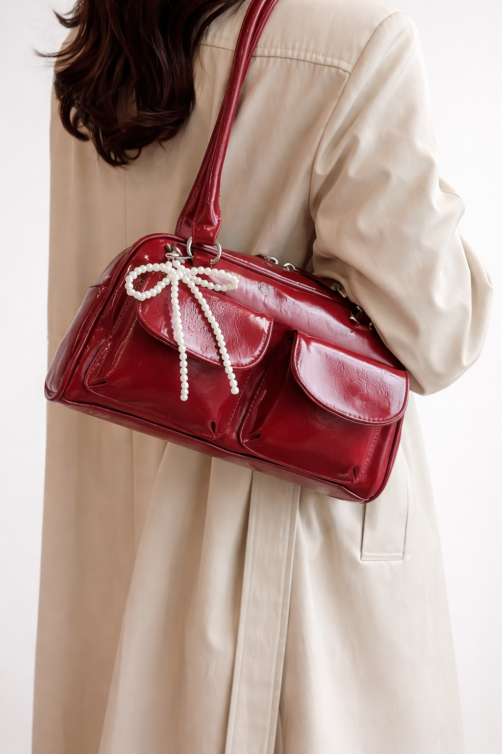 Compact Red Shoulder Bag