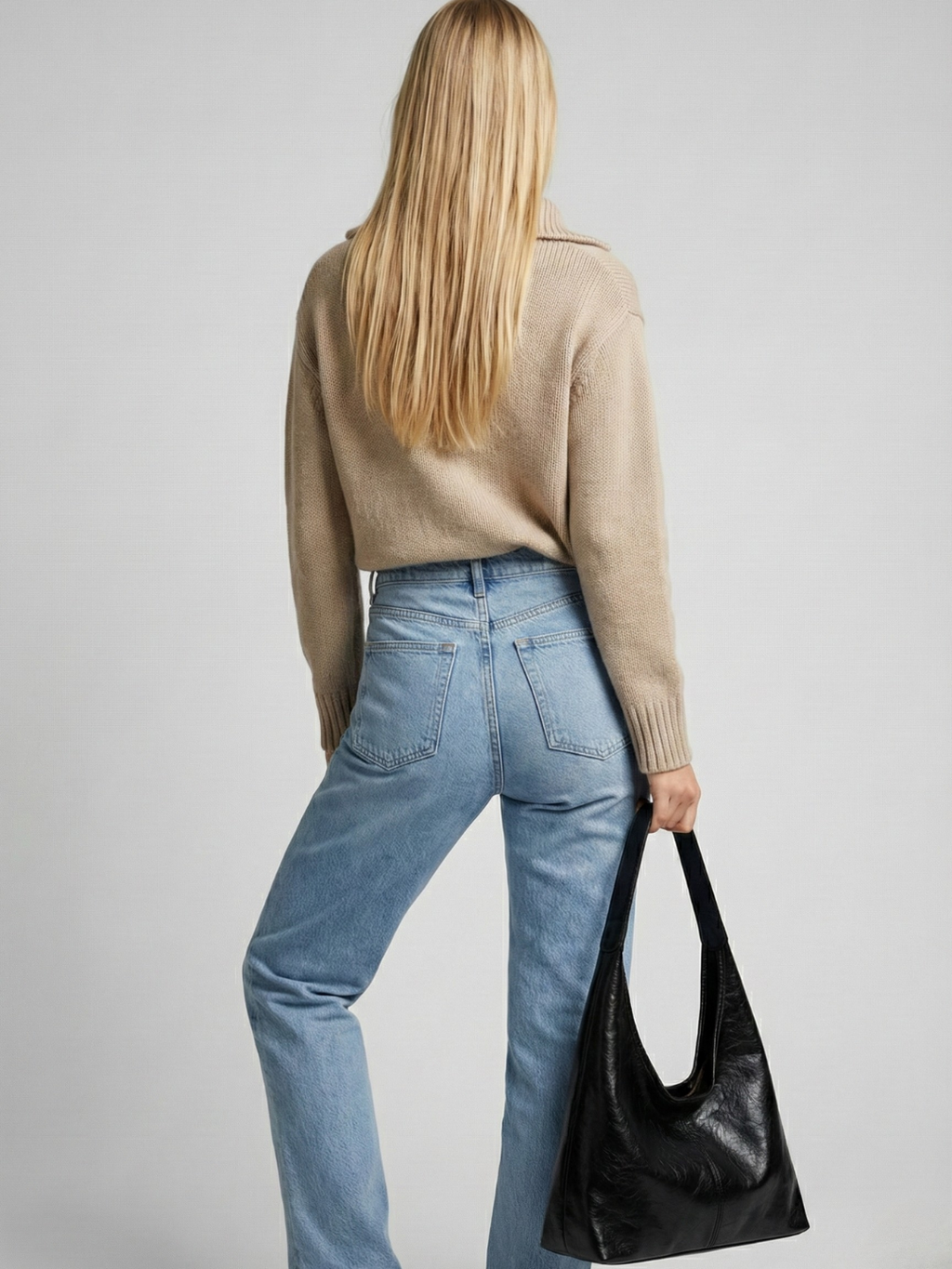 Large Black Slouchy Hobo Bag