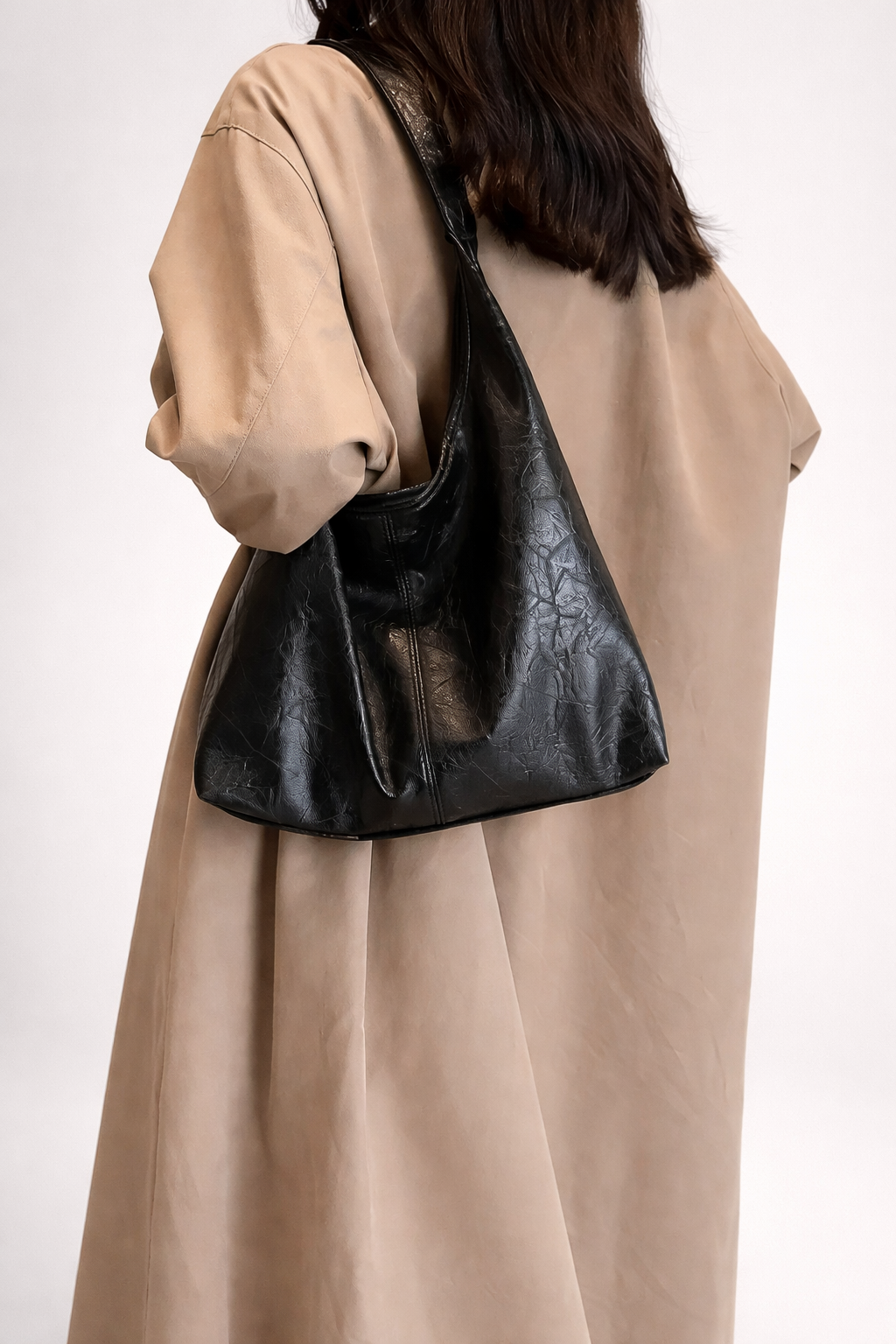 Large Black Slouchy Hobo Bag