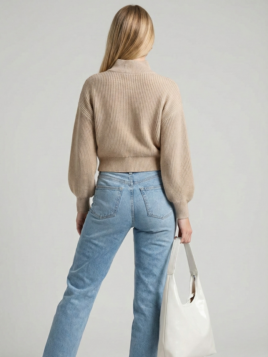 Slouchy White Hobo Tote