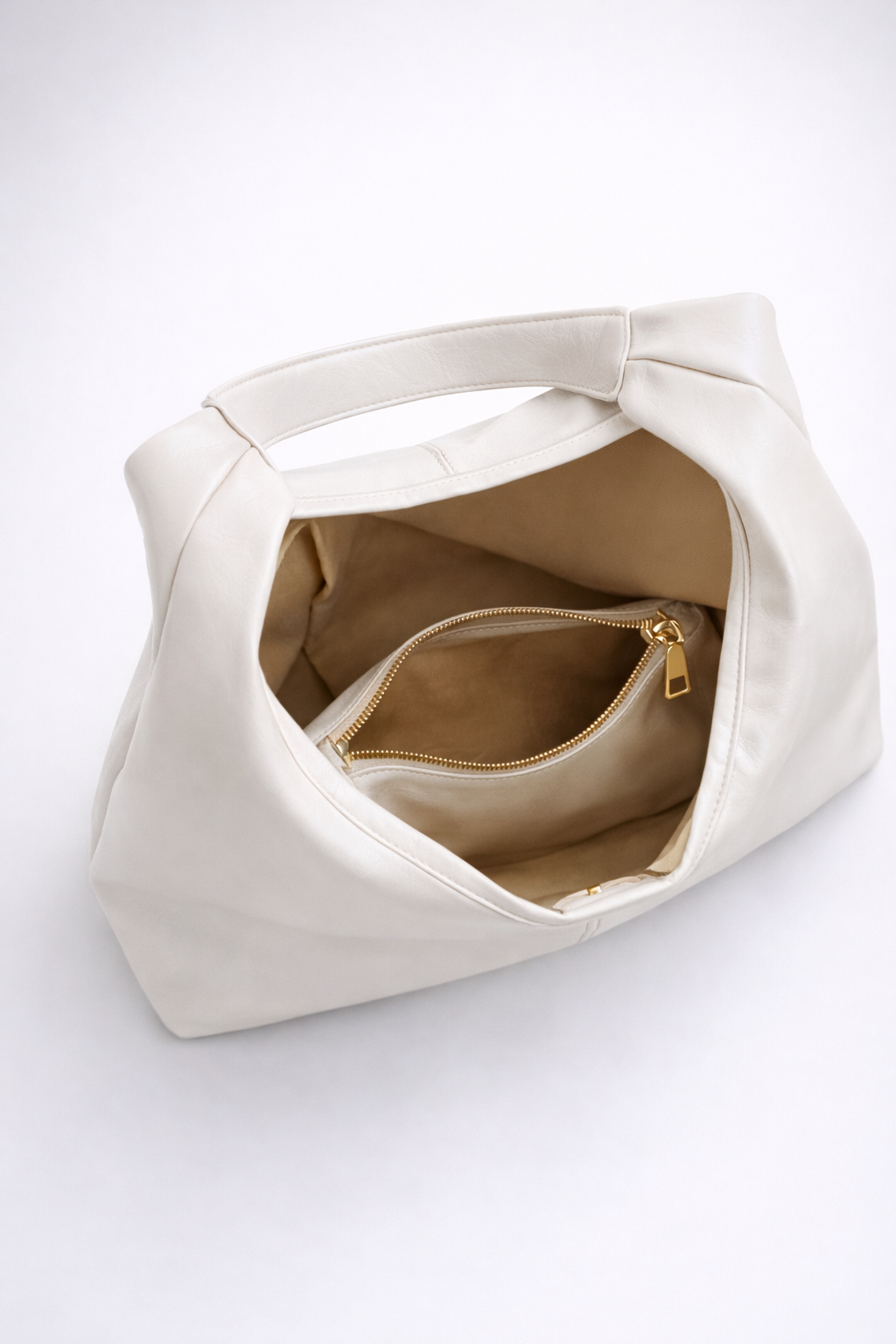 Slouchy White Hobo Tote
