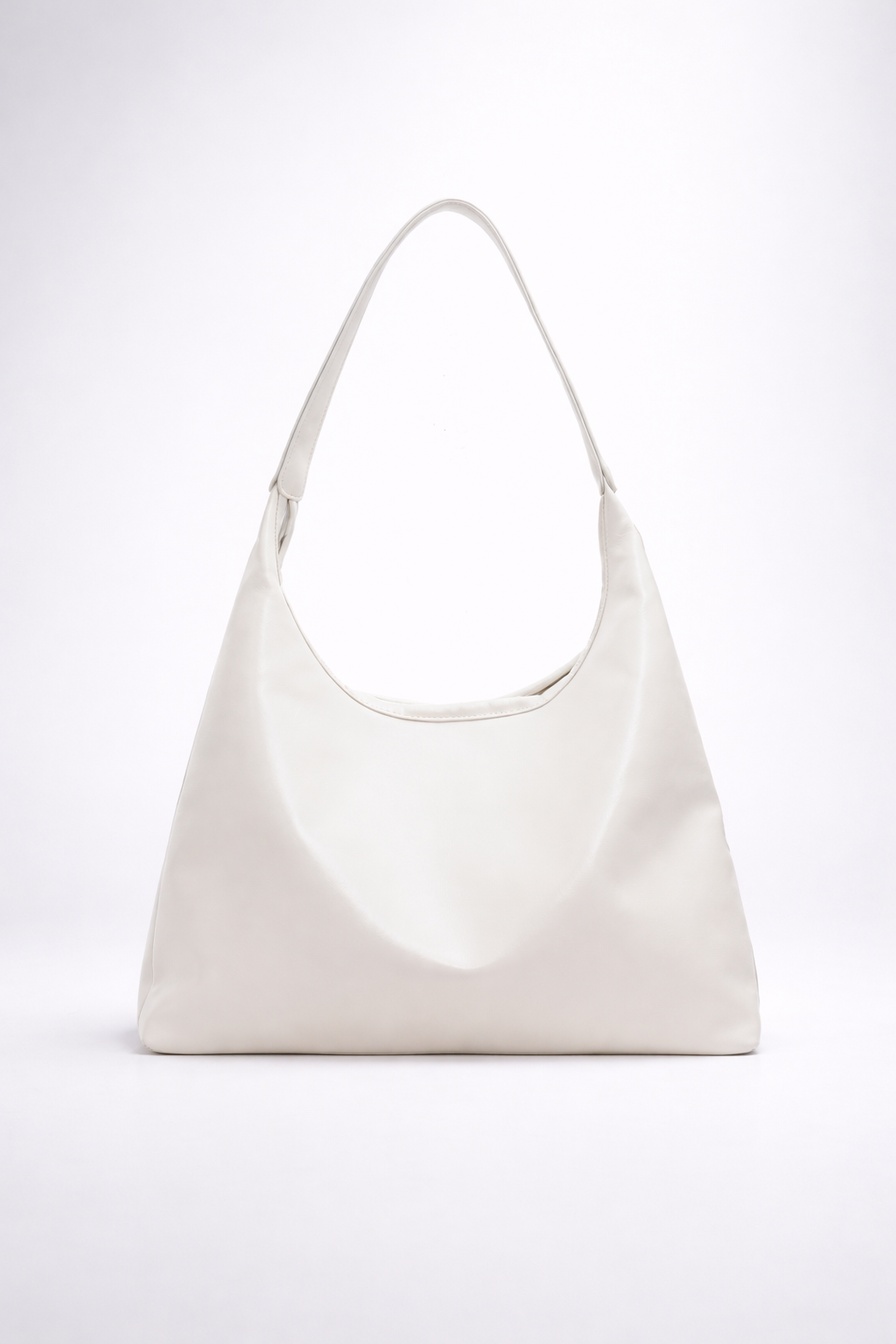 Slouchy White Hobo Tote