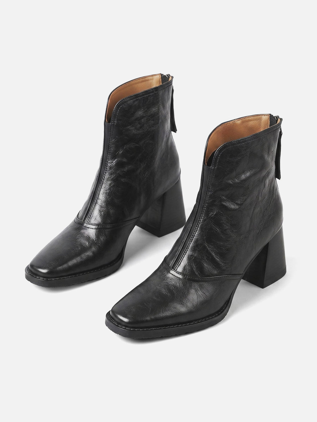 Square Toe Block Heel Ankle Boots
