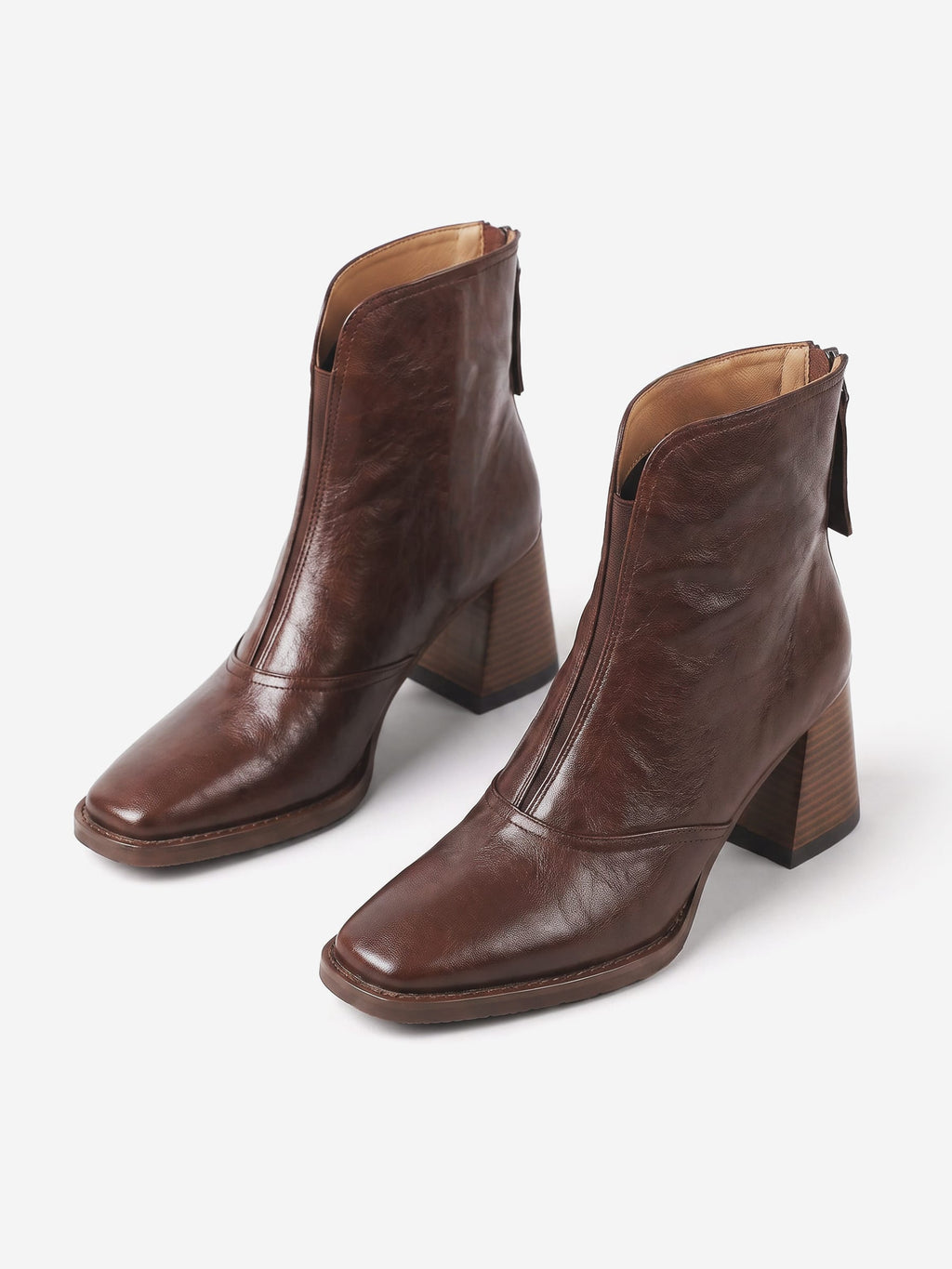 Square Toe Block Heel Ankle Boots