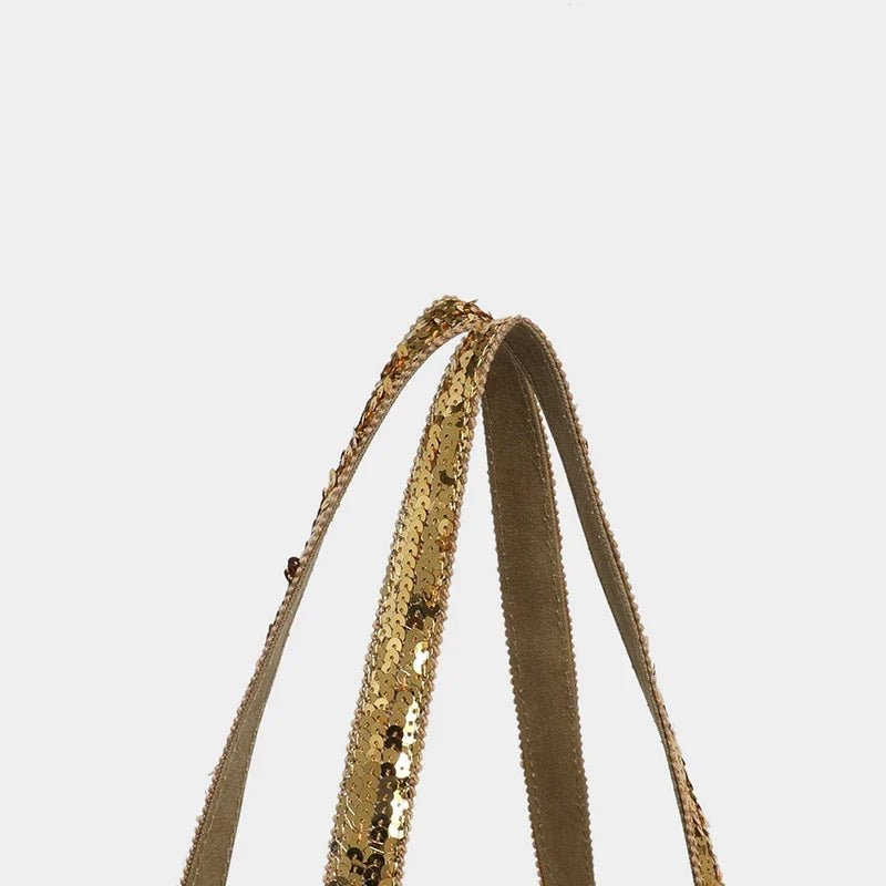 Canvas Work Tote with Sequin Handles