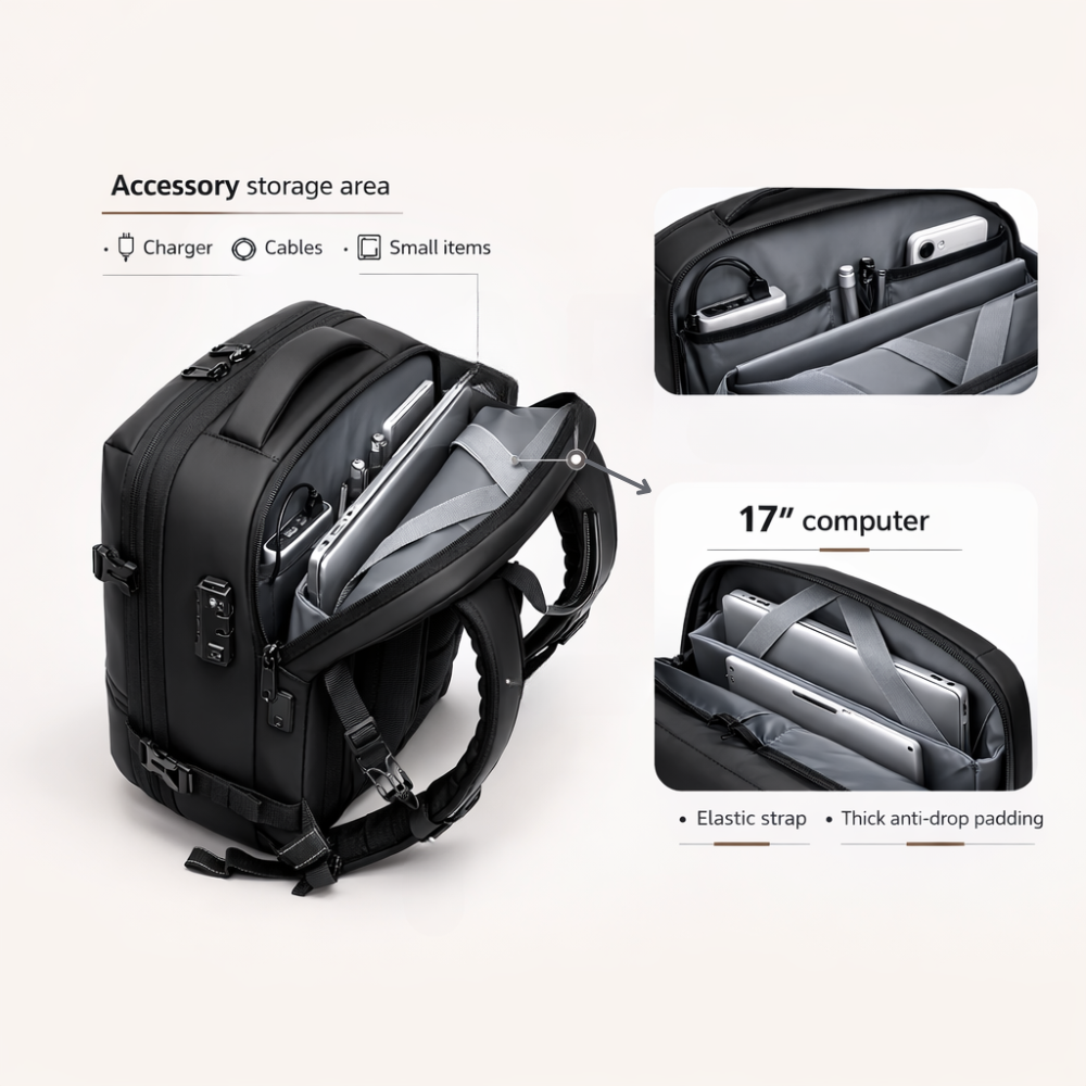 Compression Underseat Backpack 45L with USB Port