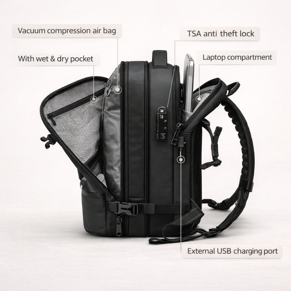 Compression Underseat Backpack 45L with USB Port