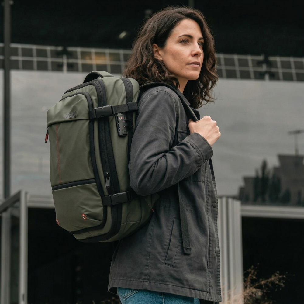 Compression Travel Backpack 60L in Grey