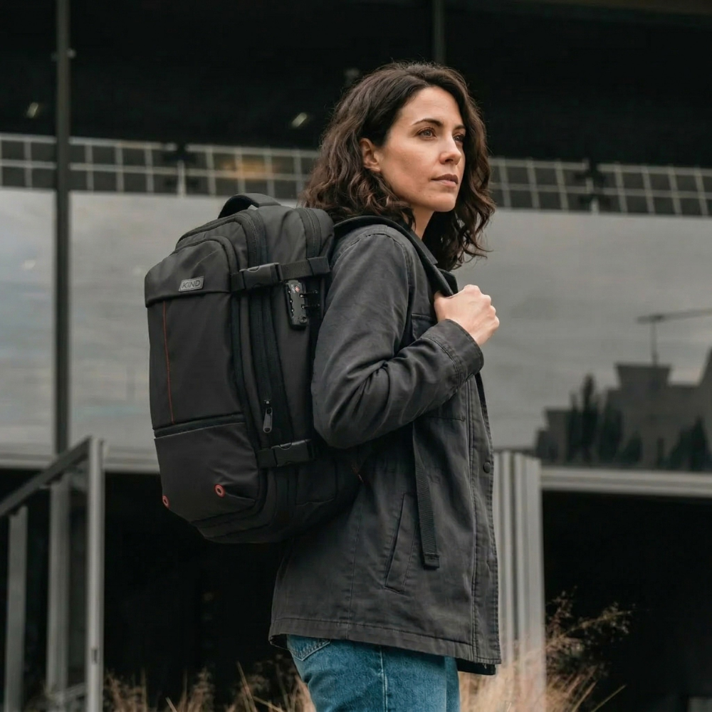 Compression Travel Backpack 60L in Black