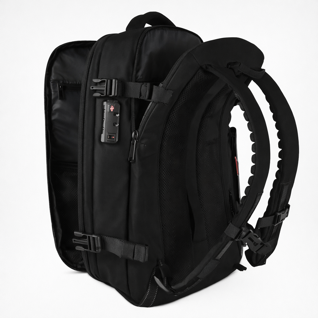 Compression Travel Backpack 60L in Black