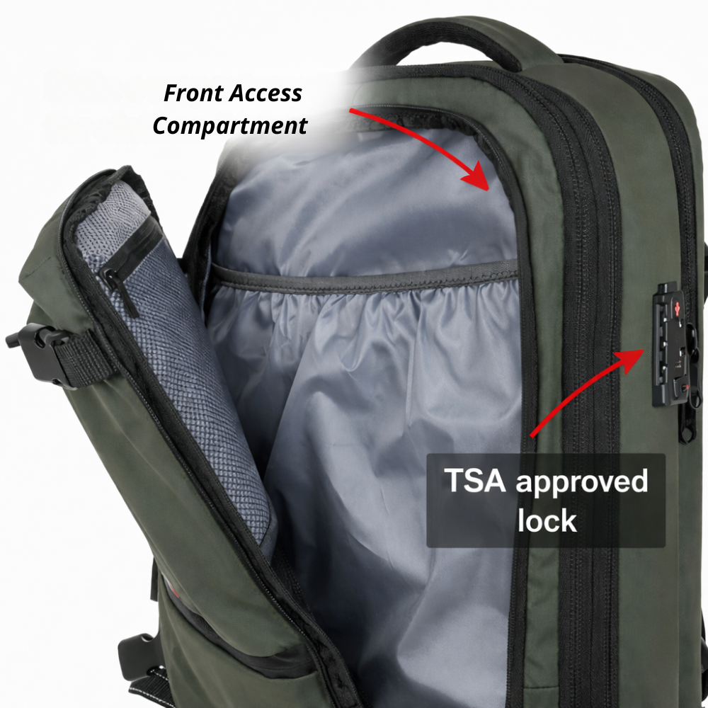 Compression Travel Backpack 60L in Grey
