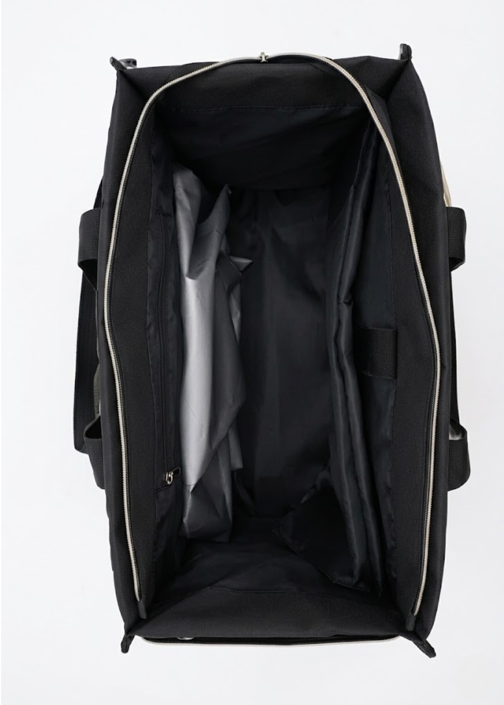 Insulated Lunch Tote with Crossbody Strap in Black