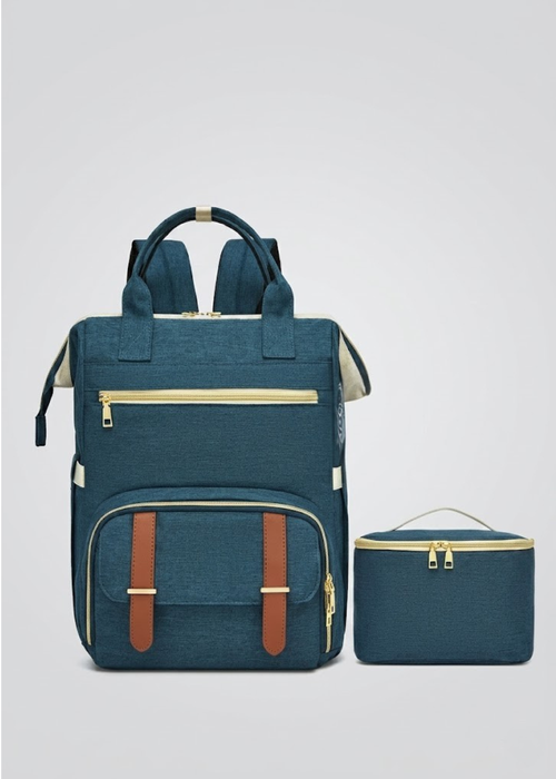 2-in-1 Laptop Backpack with Detachable Lunch Box in Blue
