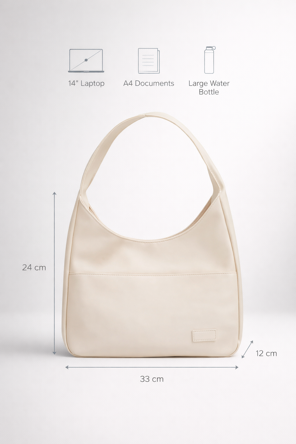 Compact Structured Shoulder Bag in White