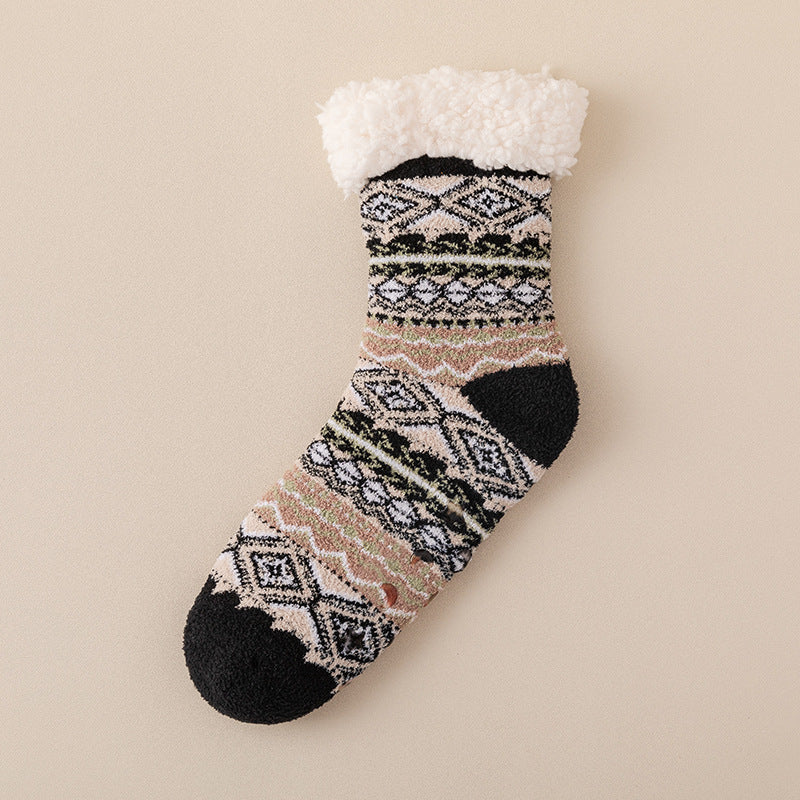 Thickened Lambswool Silicone Non-slip Floor Socks