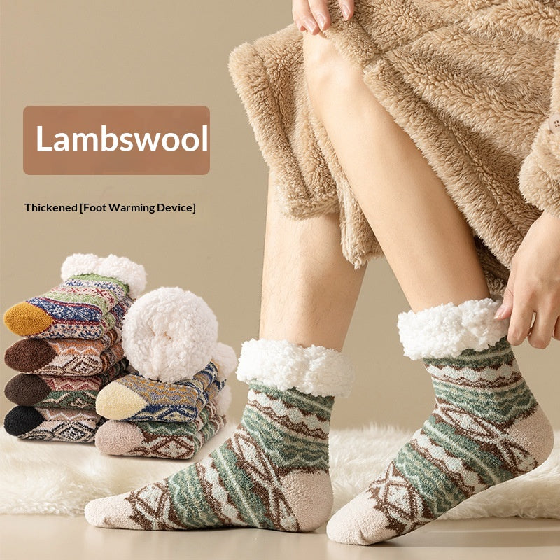 Thickened Lambswool Silicone Non-slip Floor Socks