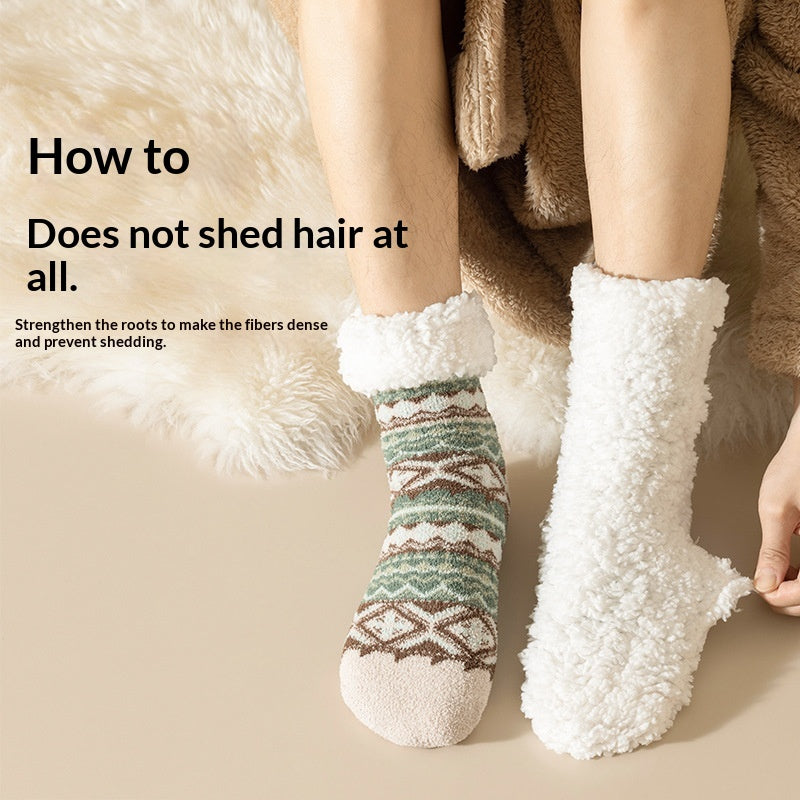 Warm non-slip slipper socks, one size