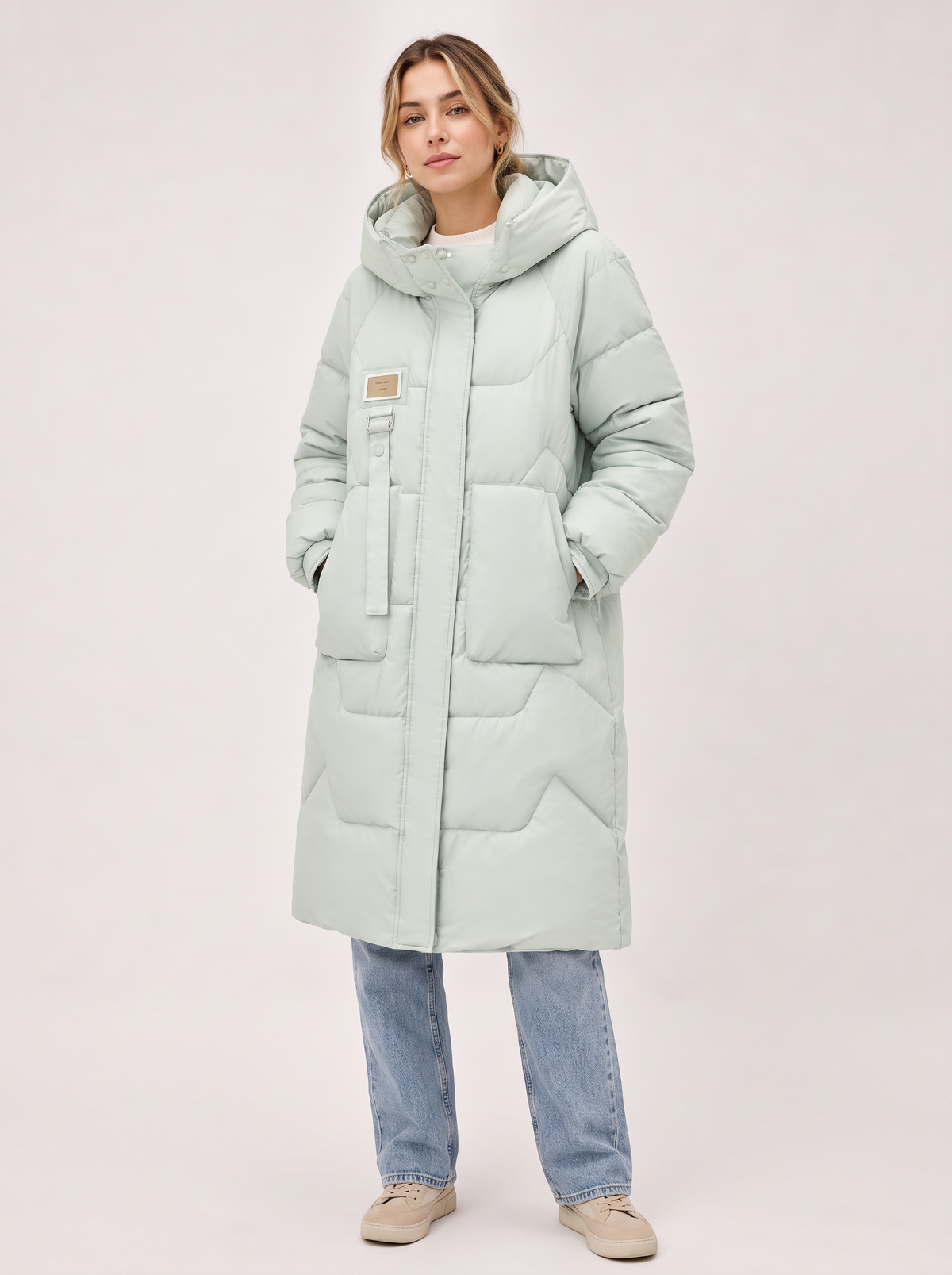 Quilted Puffer Coat with Detachable Hood