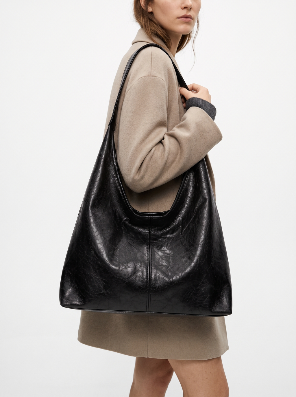 Large Black Slouchy Hobo Bag