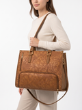 Insulated Lunch Work Tote with Laptop Sleeve in Brown