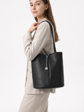 Cinched Vegan Leather Bucket Bag