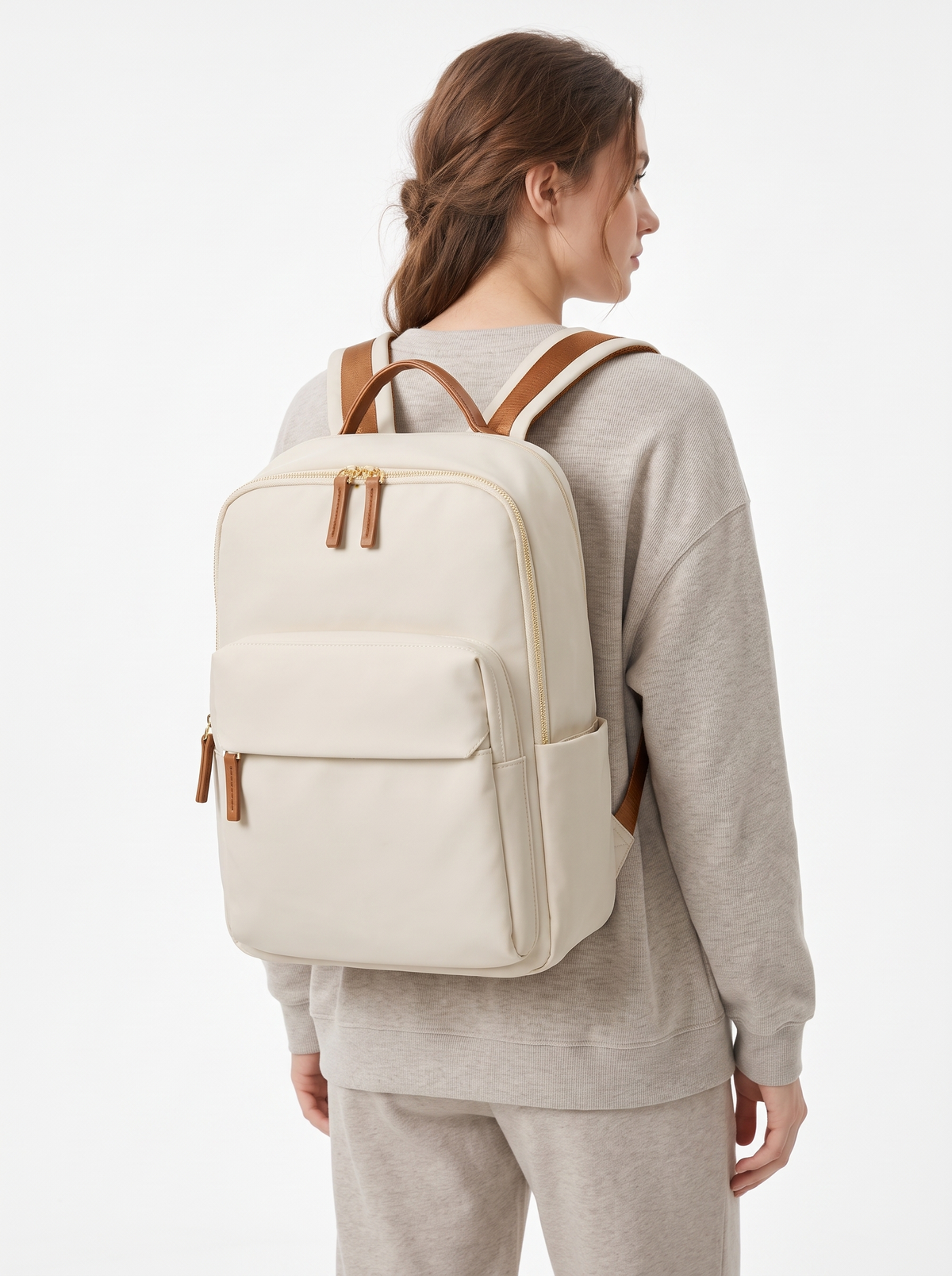 Laptop Backpack with Tan Trim