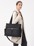 Insulated Lunch Tote with Crossbody Strap in Black