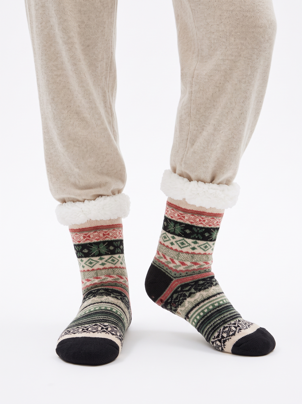 Women's Nordic slipper socks in black