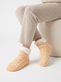 Thermal slipper socks in Apricot