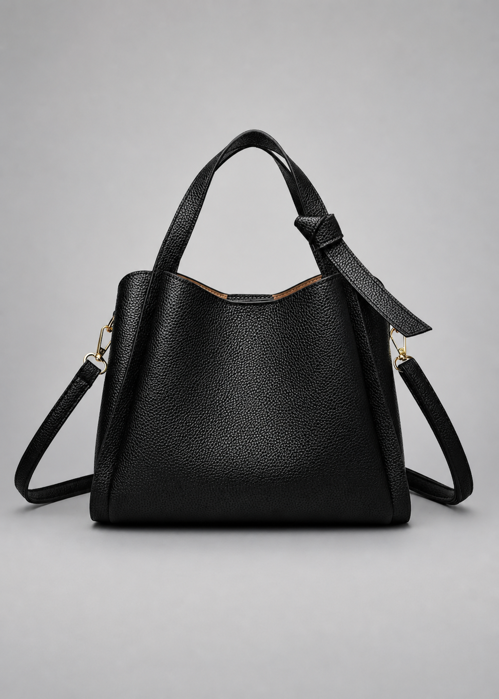 Compact Structured Shoulder Bag with Top Handles