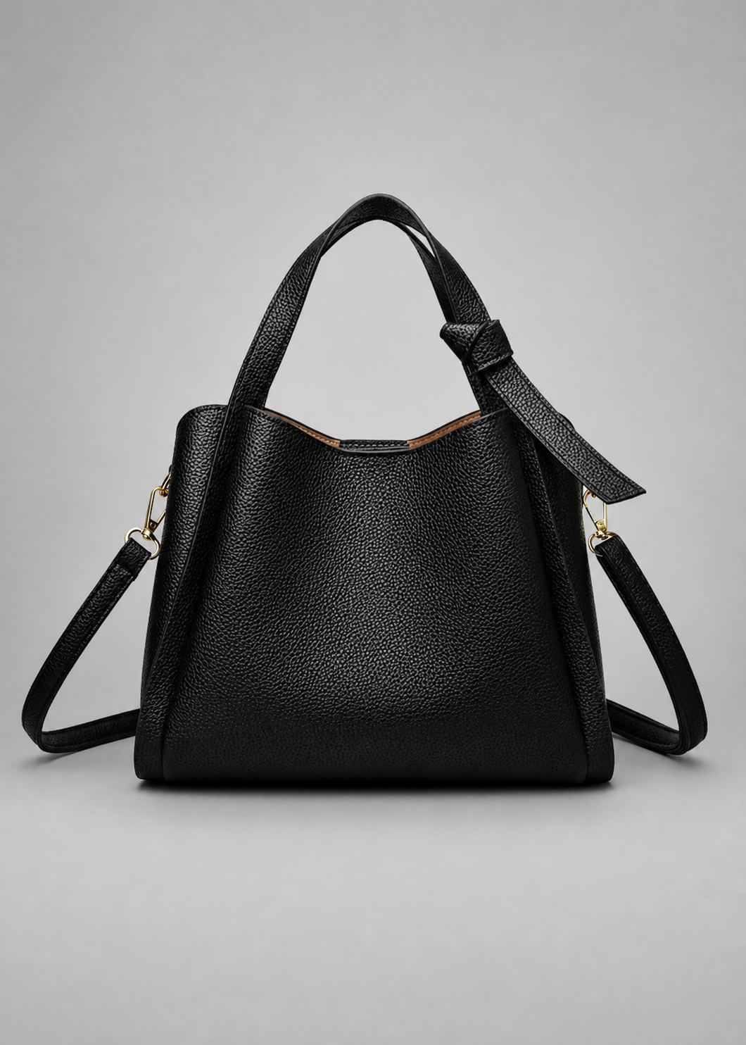 Compact Structured Shoulder Bag with Top Handles