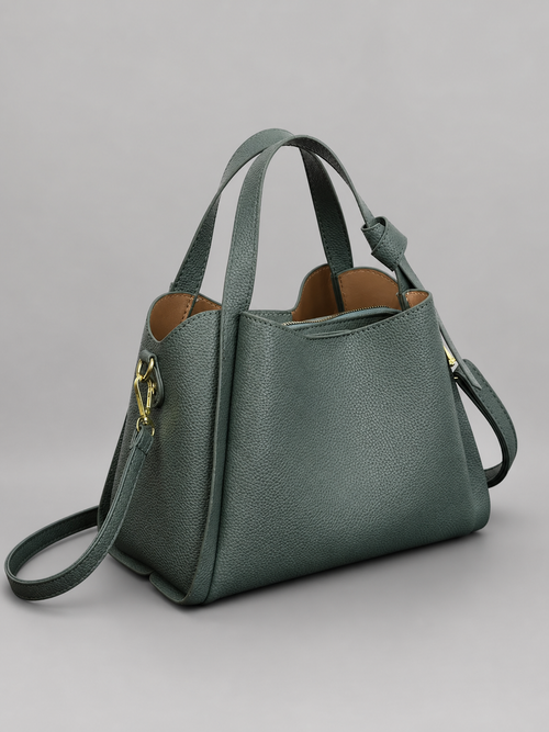 Compact Structured Shoulder Bag with Top Handles