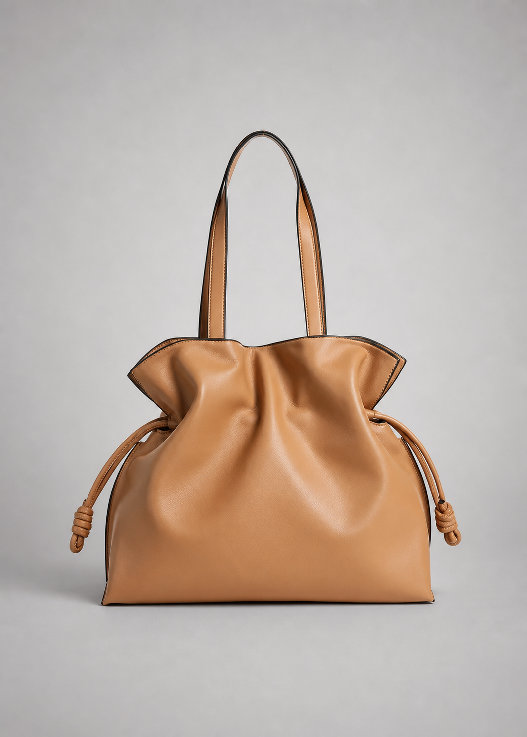 Ruched Leather Cloud Bag