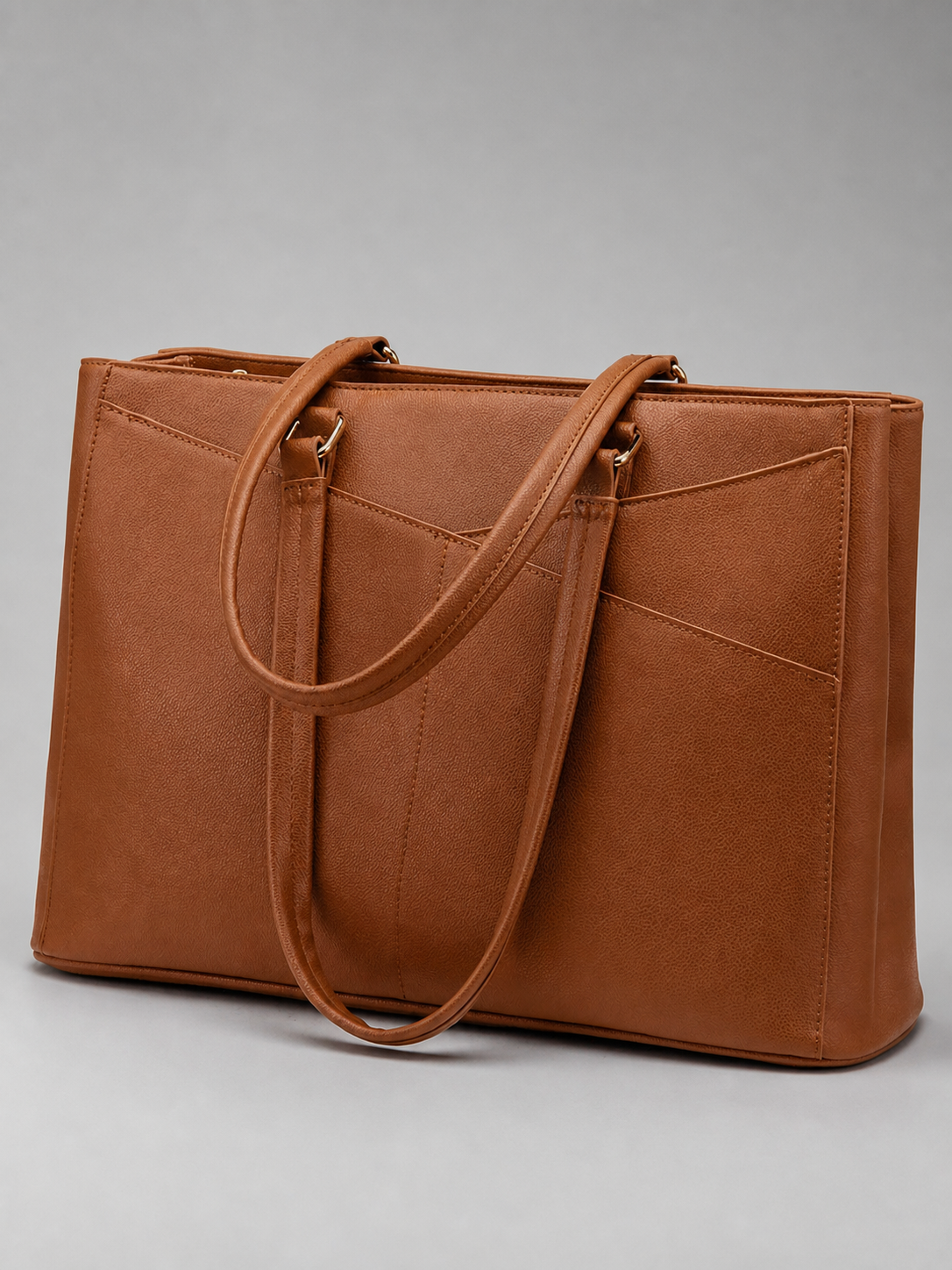Distressed Vegan Leather Laptop Tote